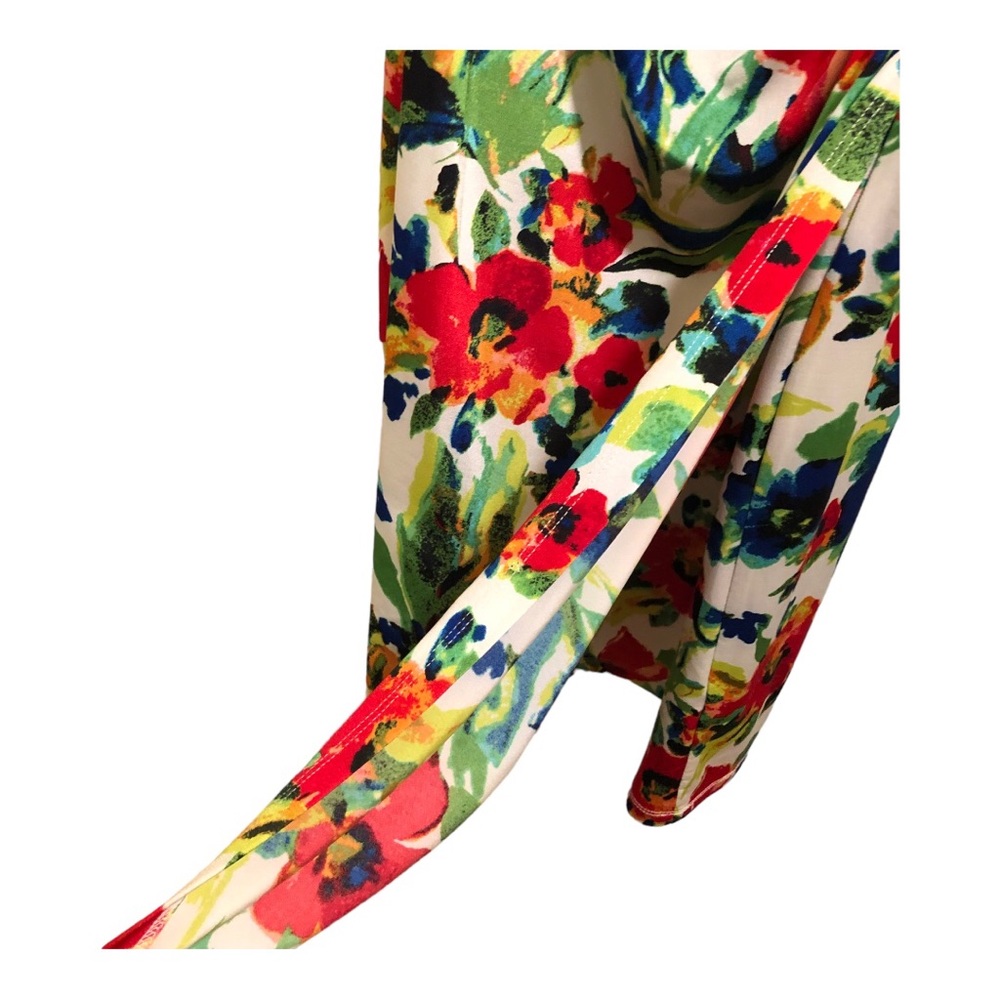 Lauren Ralph Lauren Floral Sleeveless V-Neck Wrap Ruched Evening Dress W Size 4 - Picture 5 of 10